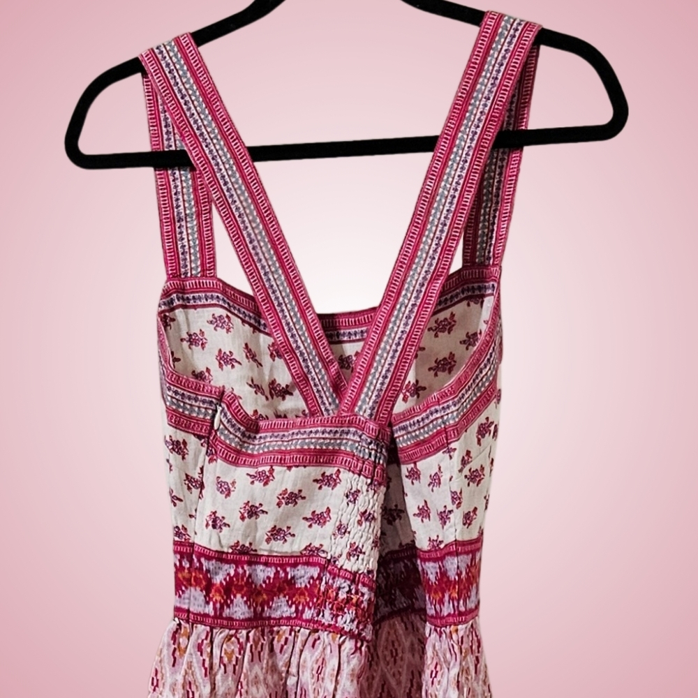 Faherty Gracie Maxi Dress Women Clara Ikat Large Boho NWT - Picture 4 of 7